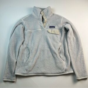 Patagonia Cream and Light Gray Snap-T Fleece Pullover
